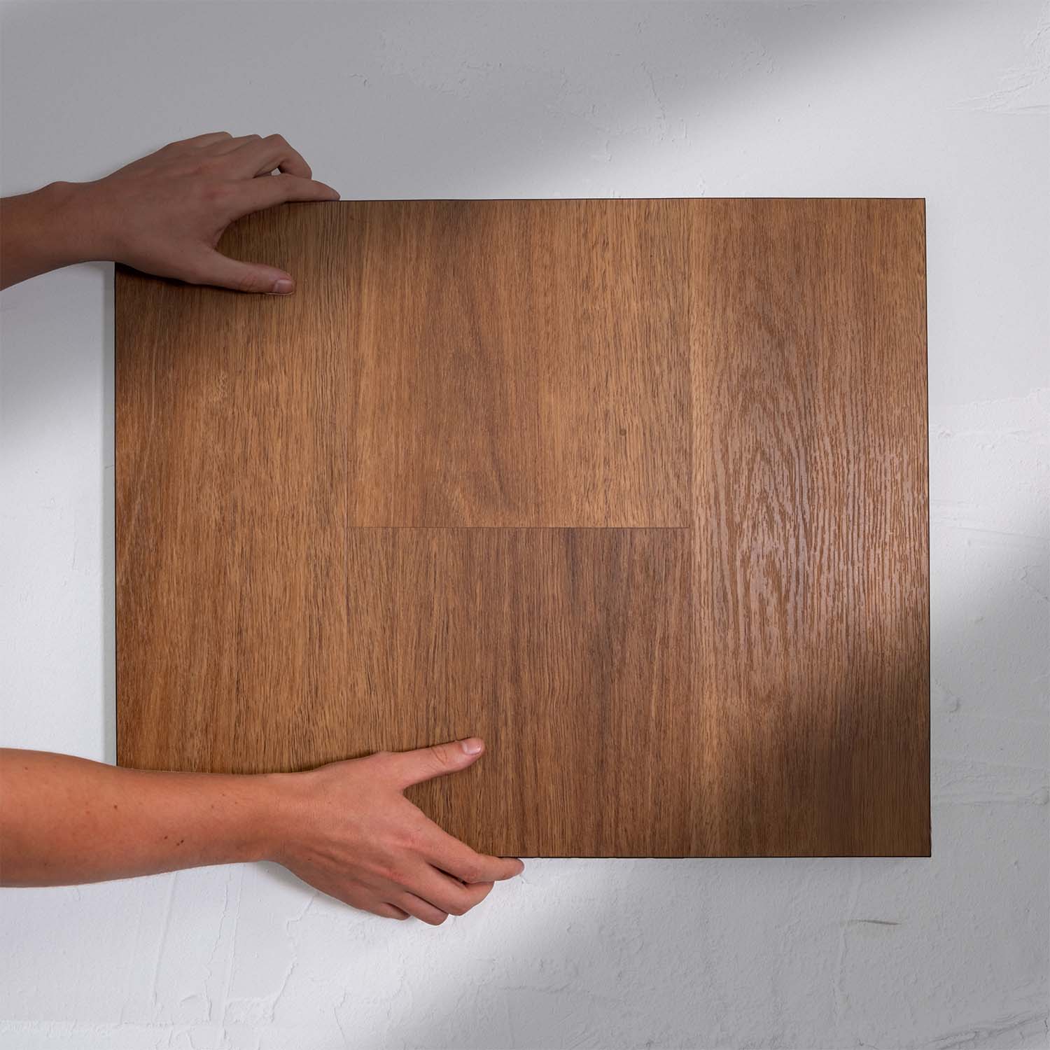 Detailed view of Pacific Spotted Gum SPC Hybrid Floorboards 7.5+2mm in Pacific Spotted colour warm tone hybrid flooring sample