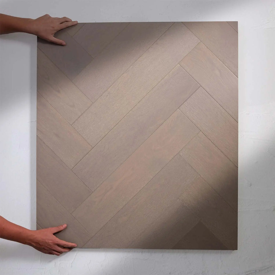 Pale Oak Engineered Timber Herringbone 15.3mm