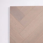 Perspective view of Pale Oak Engineered Timber Herringbone 15.3mm in Pale Oak colour warm tone herringbone flooring sample