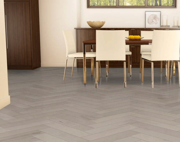 Pale Oak Engineered Hybrid Floorboards iDesign Herringbone 15.3mm