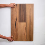 Angled view of Spotted Gum Rustic Australian Hardwood 14/3mm in Spotted Gum colour warm tone timber flooring sample