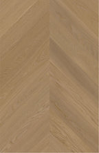 Detailed view of Tinge Clay Engineered Timber Chevron Flooring 15.3mm in Tinge Clay colour medium tone chevron flooring sample