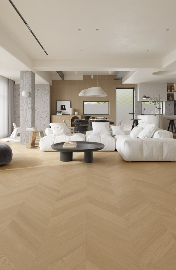 Tinge Clay Engineered Hybrid Floorboards iDesign Chevron 15.3mm