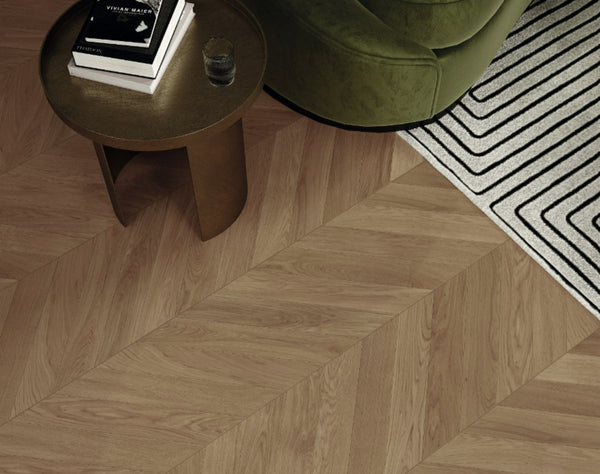 Tinge Clay Engineered Hybrid Floorboards iDesign Chevron 15.3mm