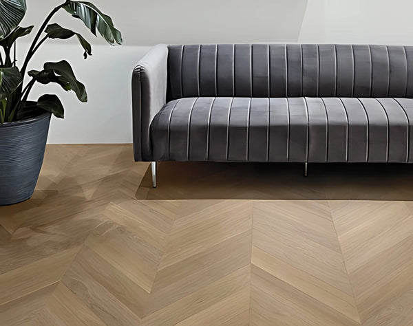 Tinge Clay Engineered Hybrid Floorboards iDesign Chevron 15.3mm