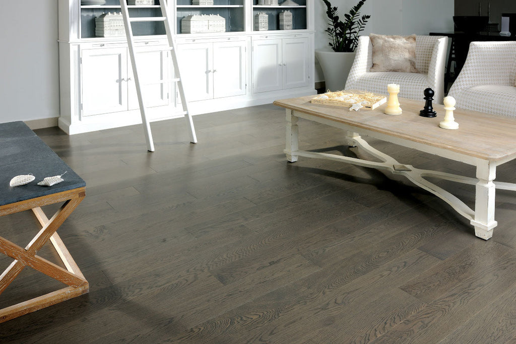 Flat lay of Apolo Grey Engineered Timber Plank 15.3mm in Apolo Grey colour neutral tone timber flooring sample