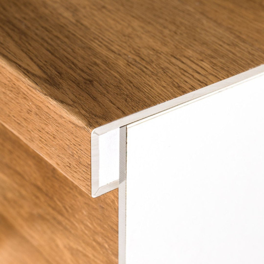 Top-down view of Stair-noising 1540x115x38mm in Ivory Beige colour warm tone flooring sample