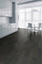 Profile view of Midnight Grey Engineered Timber Plank 15.3mm in Midnight Grey colour dark shade timber flooring sample
