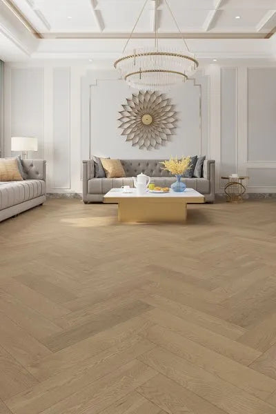 Coral Sand Engineered Timber Herringbone 15.3mm
