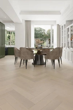 Natural Limed Engineered Hybrid Floorboards iDesign Herringbone 15.3mm