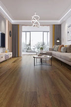 Full view of Spotted Gum Urban Laminate Floors 12mm in Spotted Gum colour warm tone flooring sample
