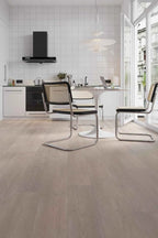 Flat lay of Koala Grey SPC Hybrid Floorboards 5+1.5mm in Koala Grey colour neutral tone hybrid flooring sample