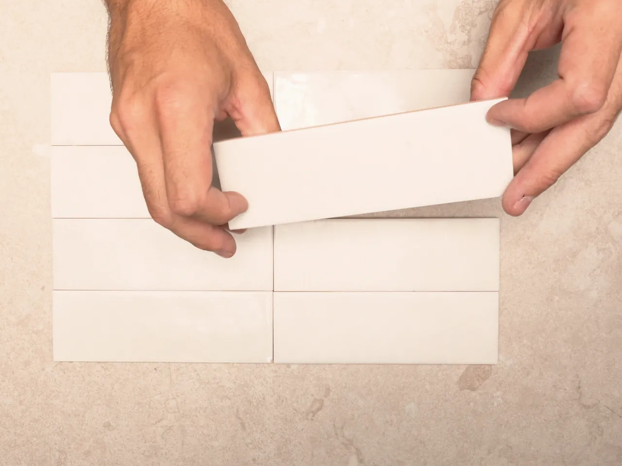 Chroma Dune matte 52x160mm subway wall tiles shown in a five-second video