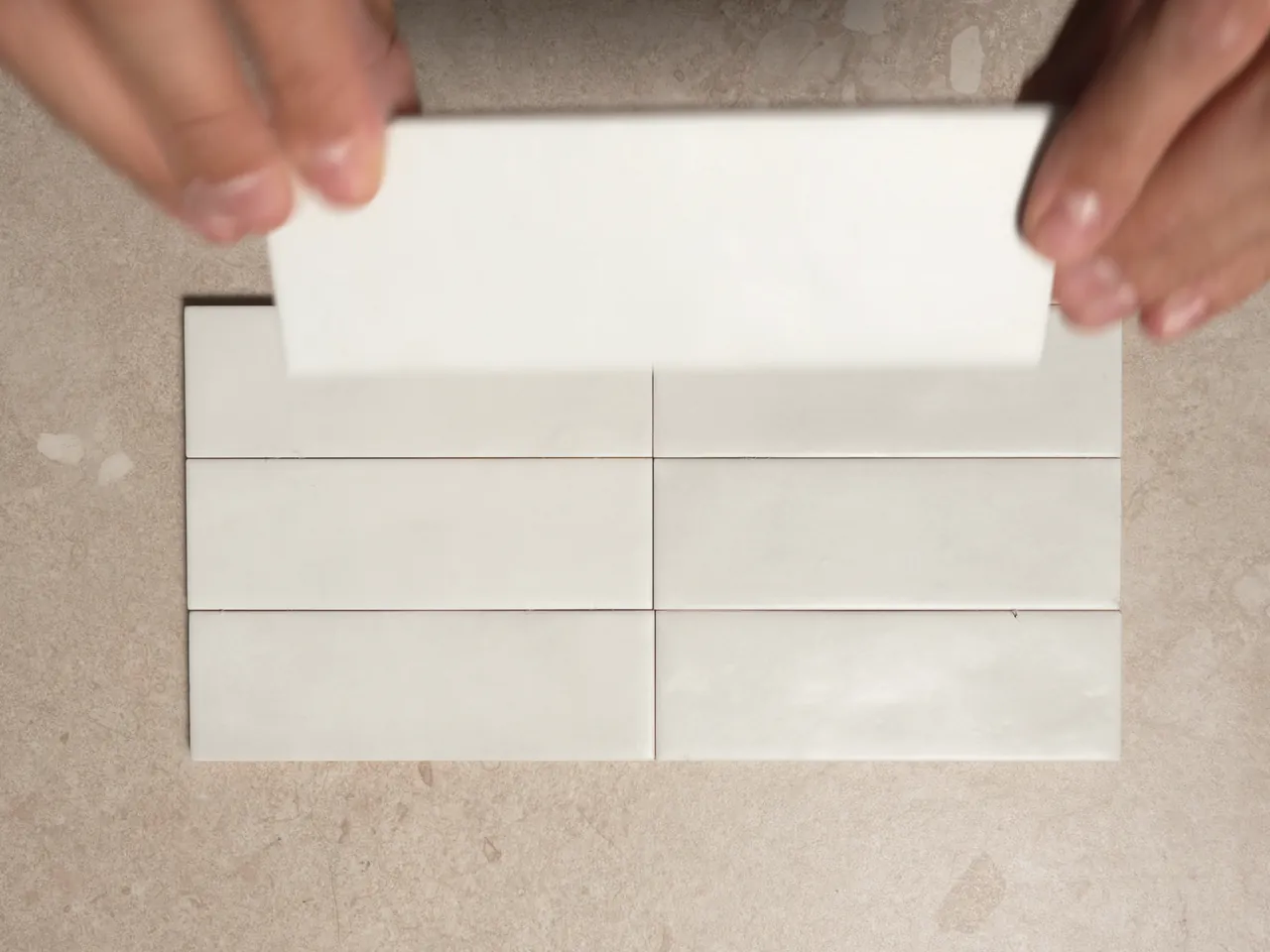 Chroma Pearl matte 52x160mm subway wall tiles shown in a five-second video